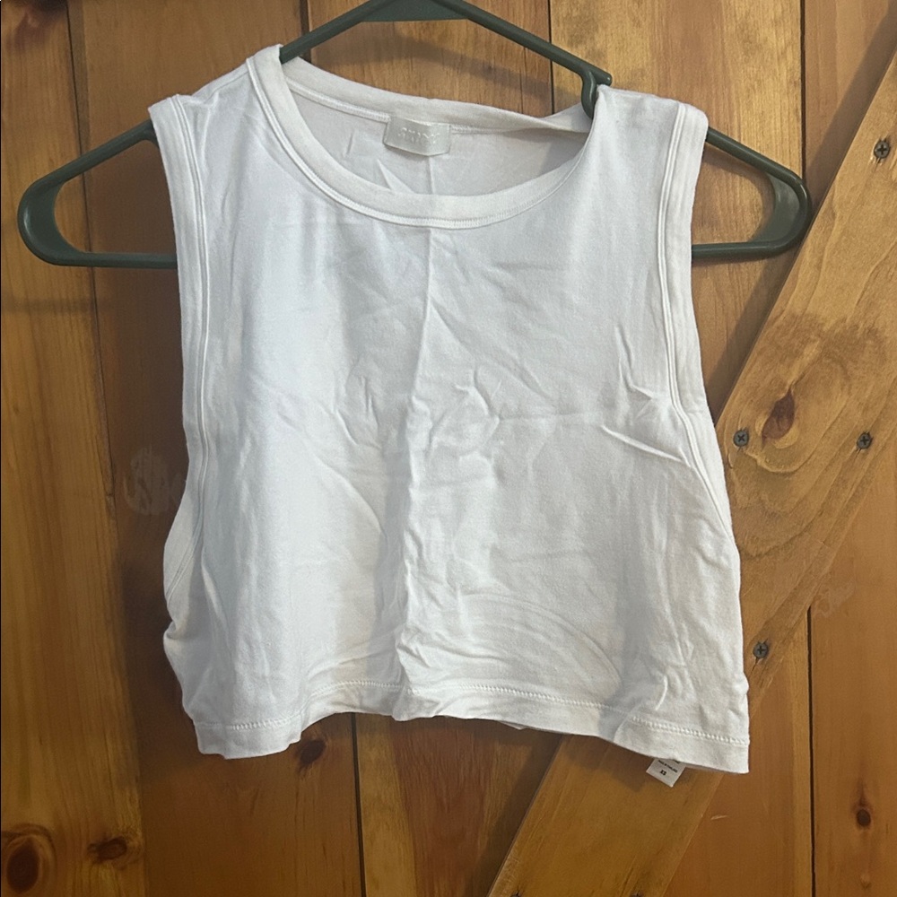 SKIMS Classic White Crop Top